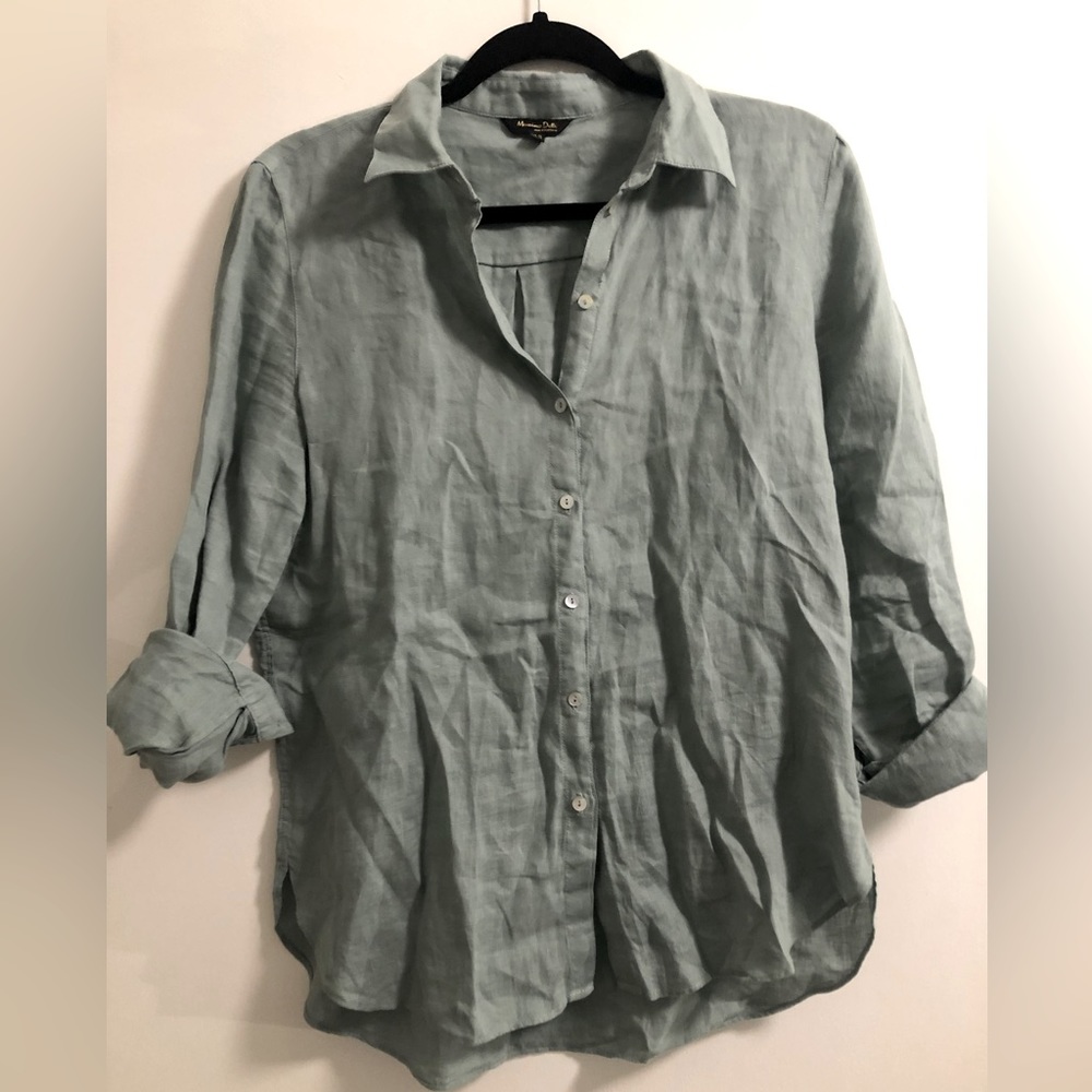 Sage Green Linen Shirt